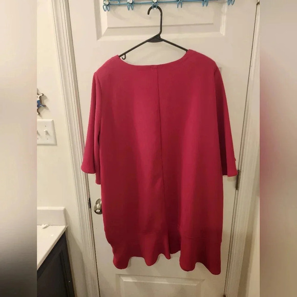 Allie Coosh Dark Pink Short Sleeved Dress Size XXL Midi #M635 - Picture 3 of 5